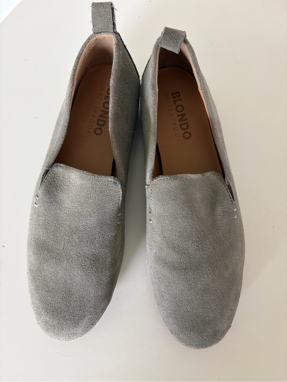 Blondo Bridge Gray Suede Waterproof Slip-On Loafers Size 7.5